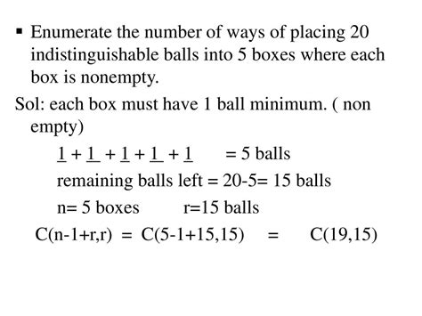 indistinguishable balls on n boxes